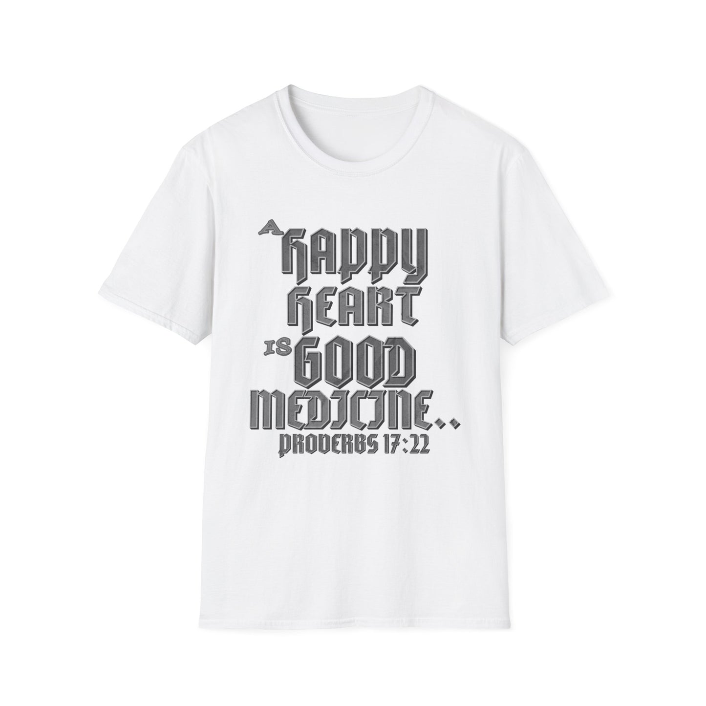 A Happy Heart Unisex Softstyle T-Shirt [Gray Text]