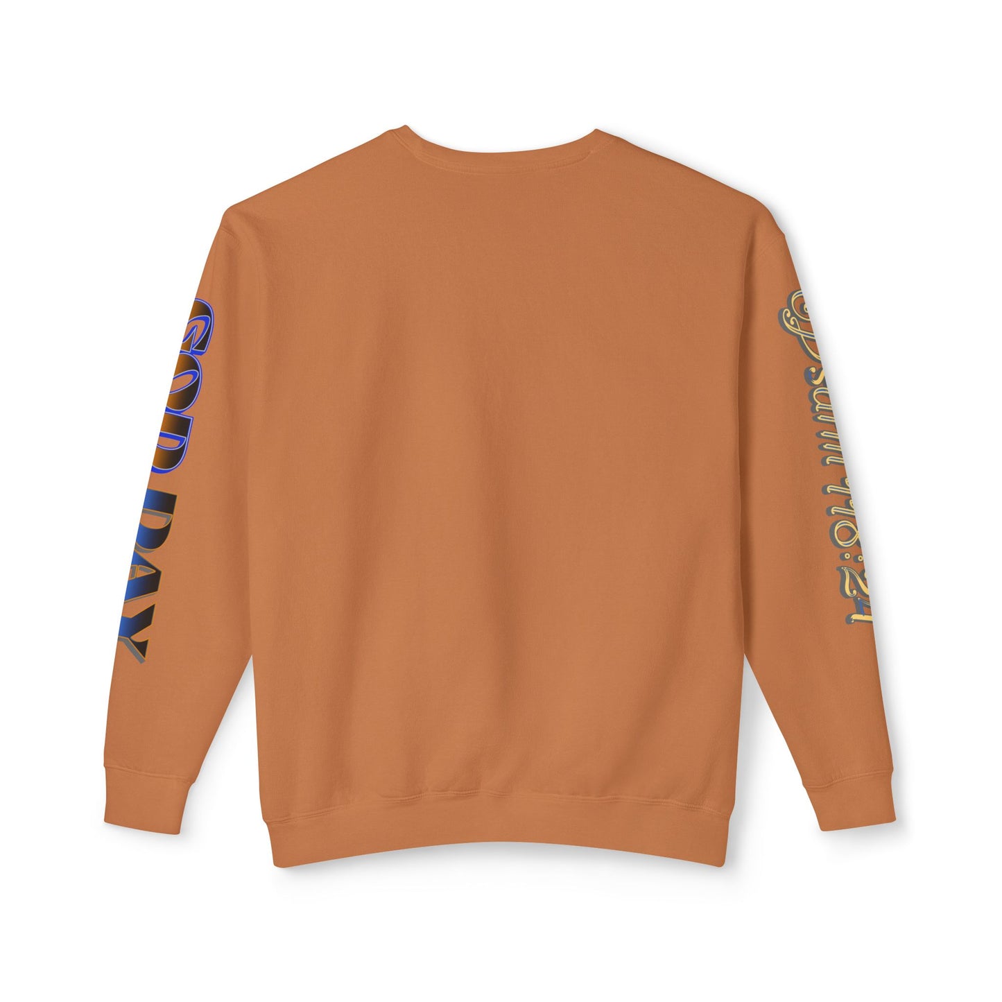 "God Day" Unisex Lightweight Crewneck Sweatshirt w/Sleeve Text