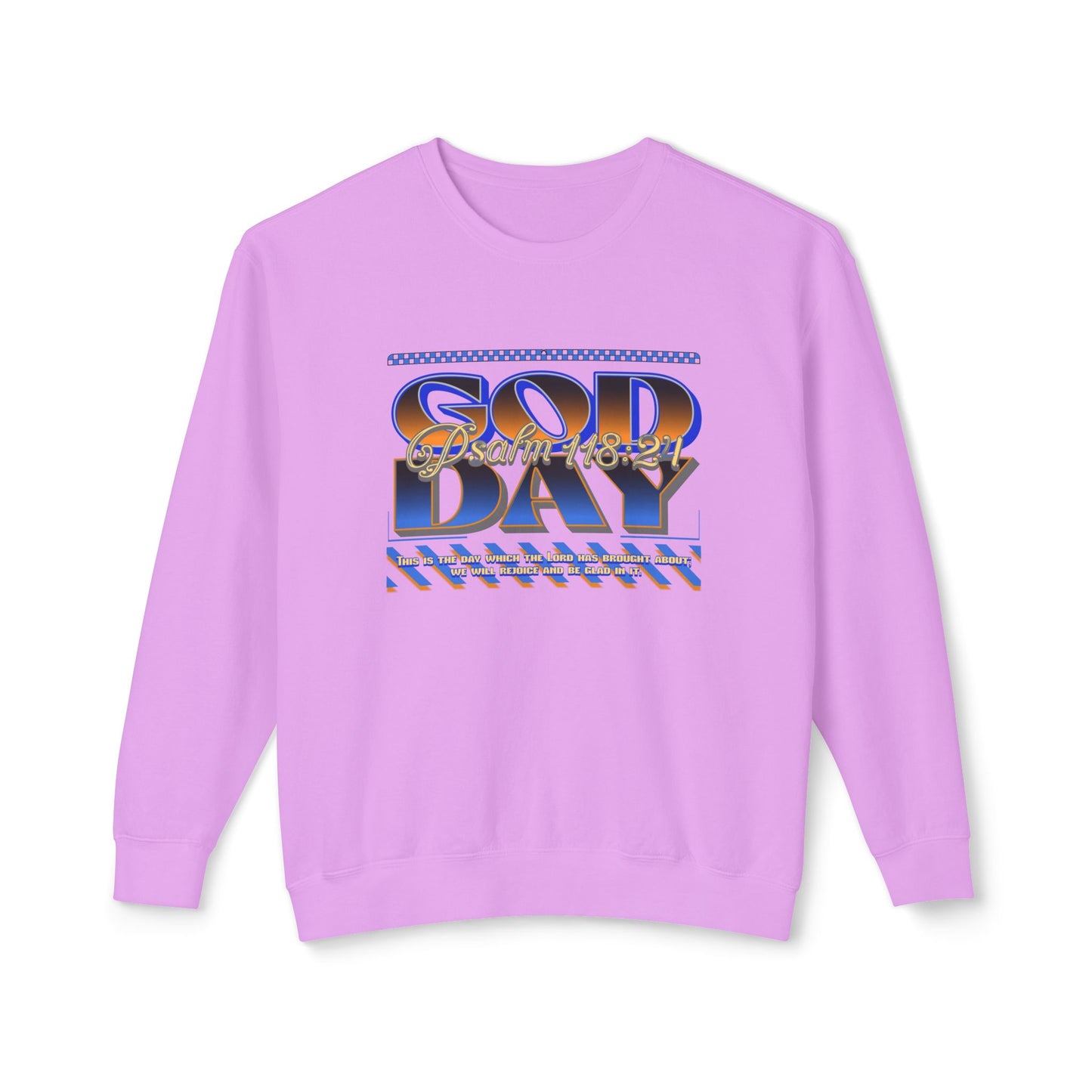 "God Day" Unisex Lightweight Crewneck Sweatshirt w/no Sleeve Text
