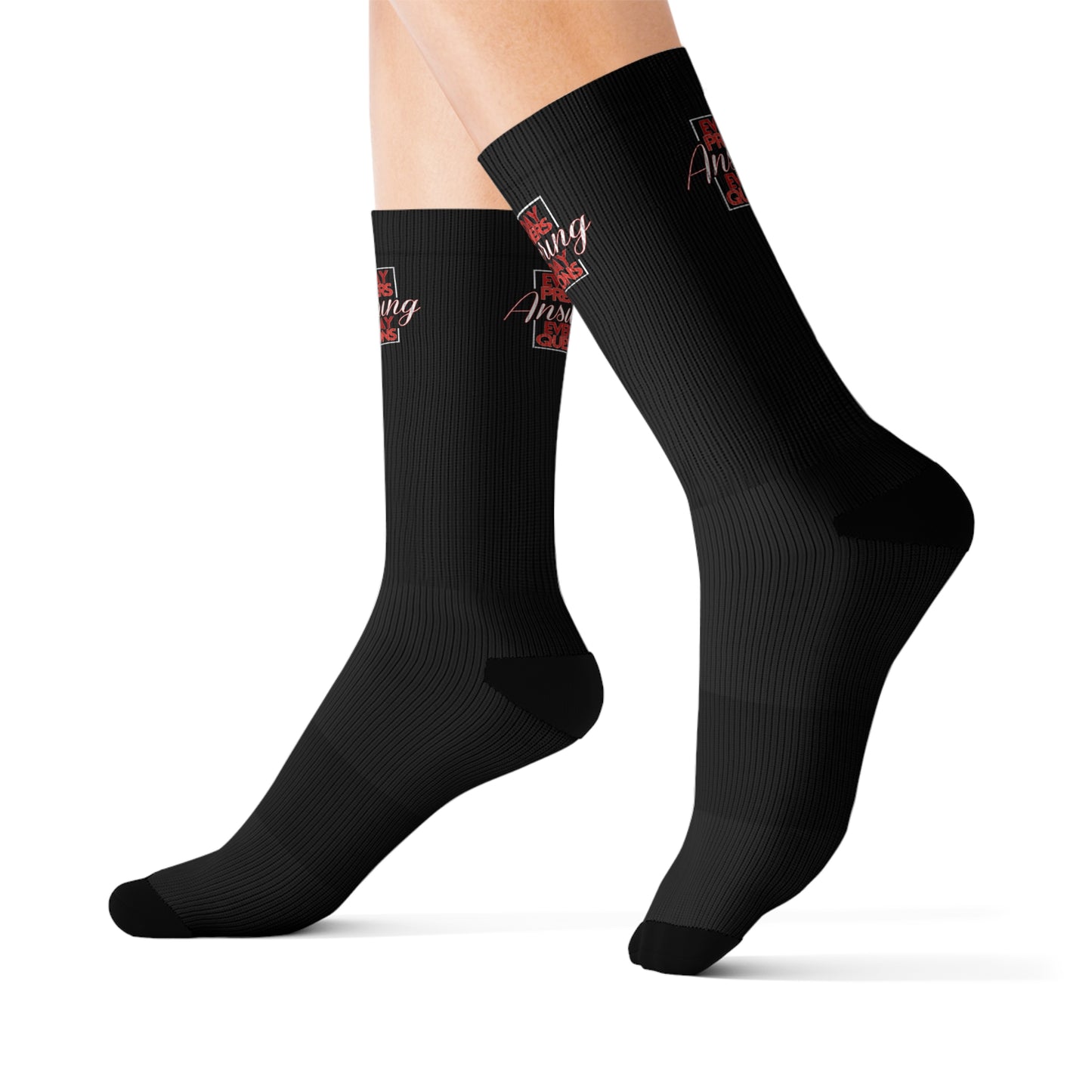 Everyday Preachers Sublimation Socks [Red/White text -Square]