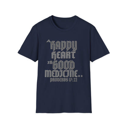 A Happy Heart Unisex Softstyle T-Shirt [Gray Text]