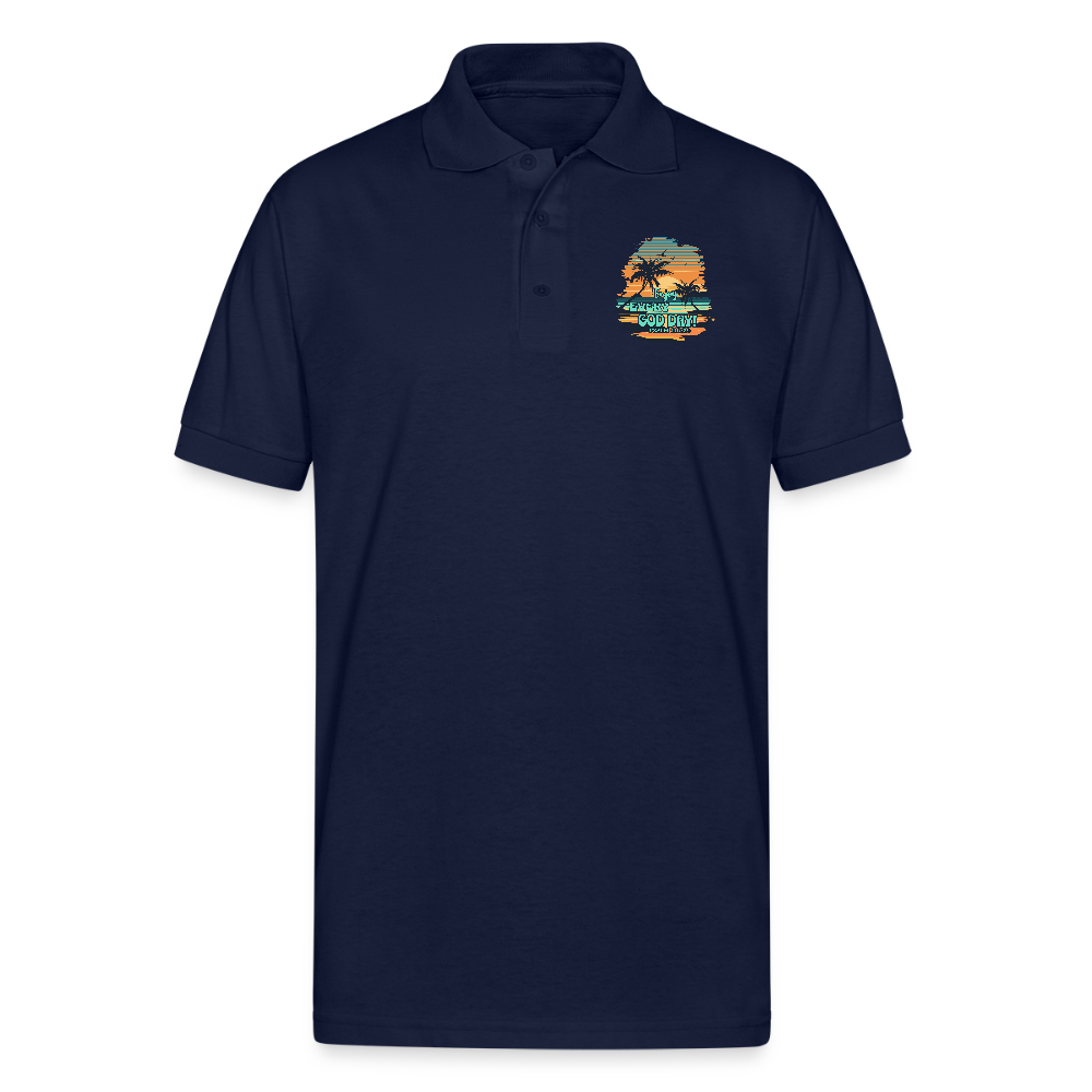 Enjoy Every God Day Gildan Unisex 50/50 Jersey Polo - navy