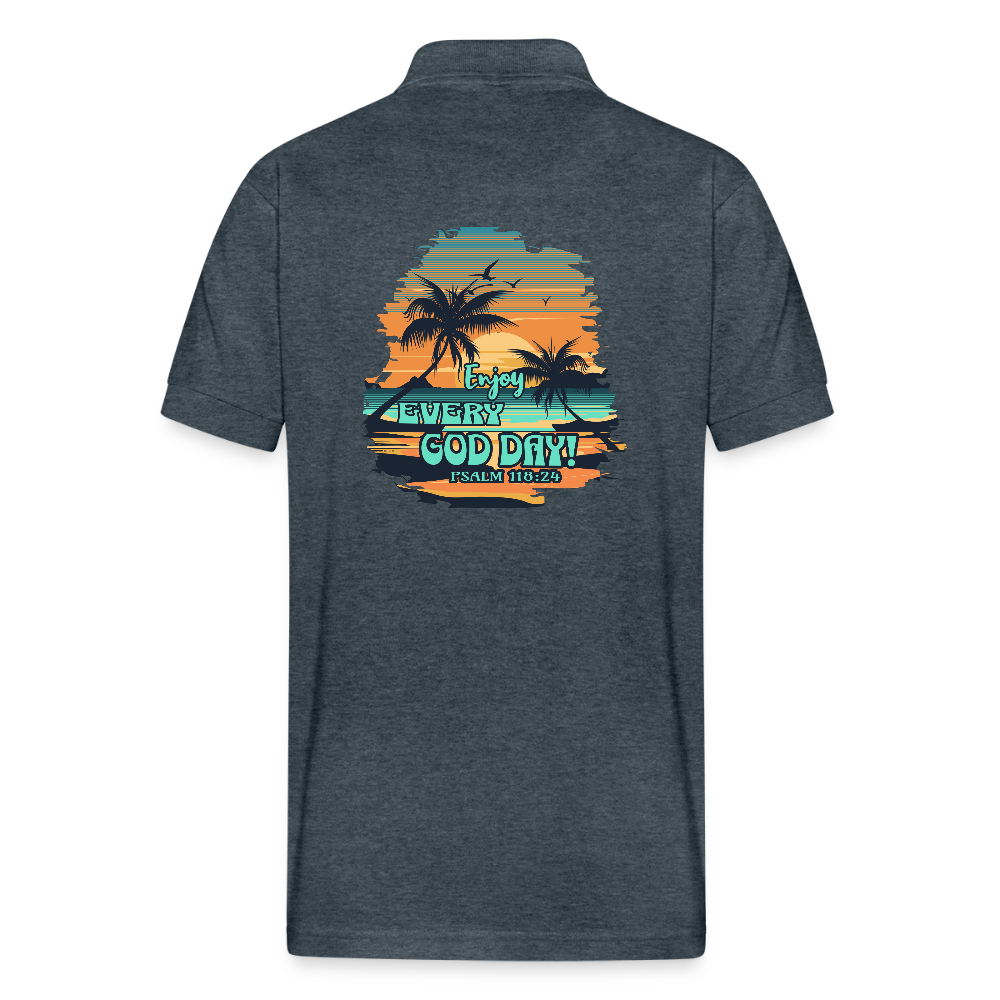 Enjoy Every God Day Gildan Unisex 50/50 Jersey Polo - deep heather