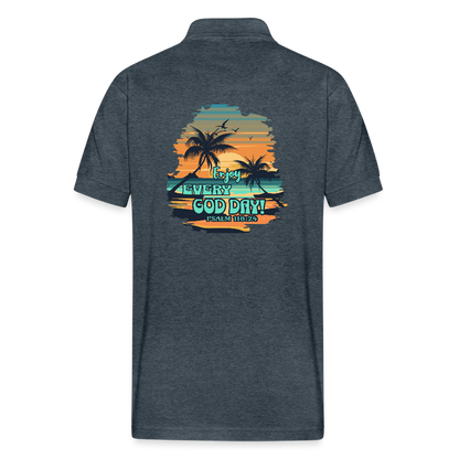 Enjoy Every God Day Gildan Unisex 50/50 Jersey Polo - deep heather