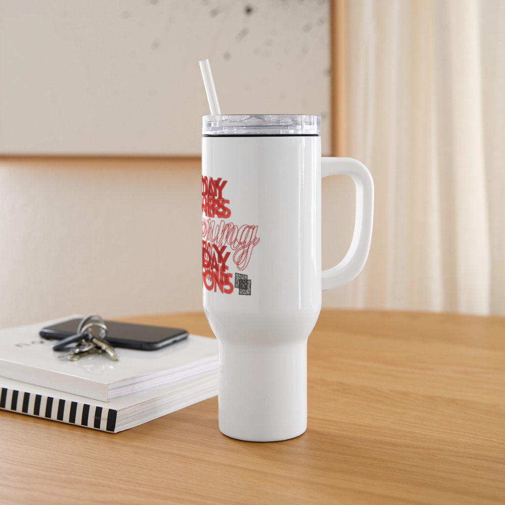 EPAEQ 40 oz Travel Tumbler [Red/White text] - white