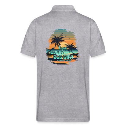 Enjoy Every God Day Gildan Unisex 50/50 Jersey Polo - heather gray