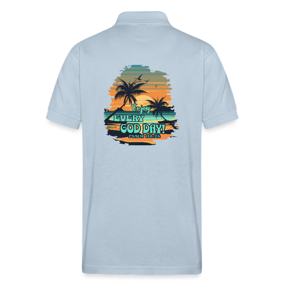 Enjoy Every God Day Gildan Unisex 50/50 Jersey Polo - light blue