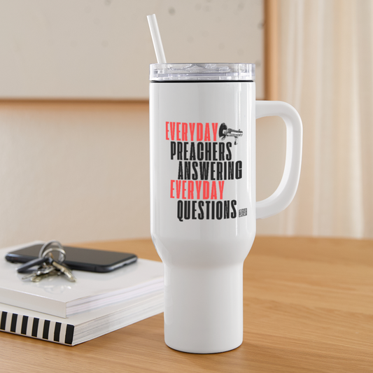 EPAEQ 40 oz Travel Tumbler [Red/Black text] - white