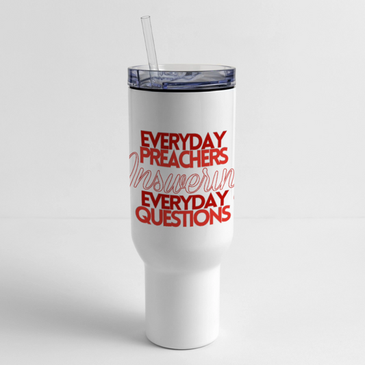 EPAEQ 40 oz Travel Tumbler [Red/White text] - white