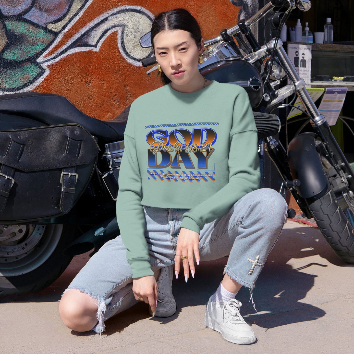 "God Day" Women's Cropped Sweatshirt