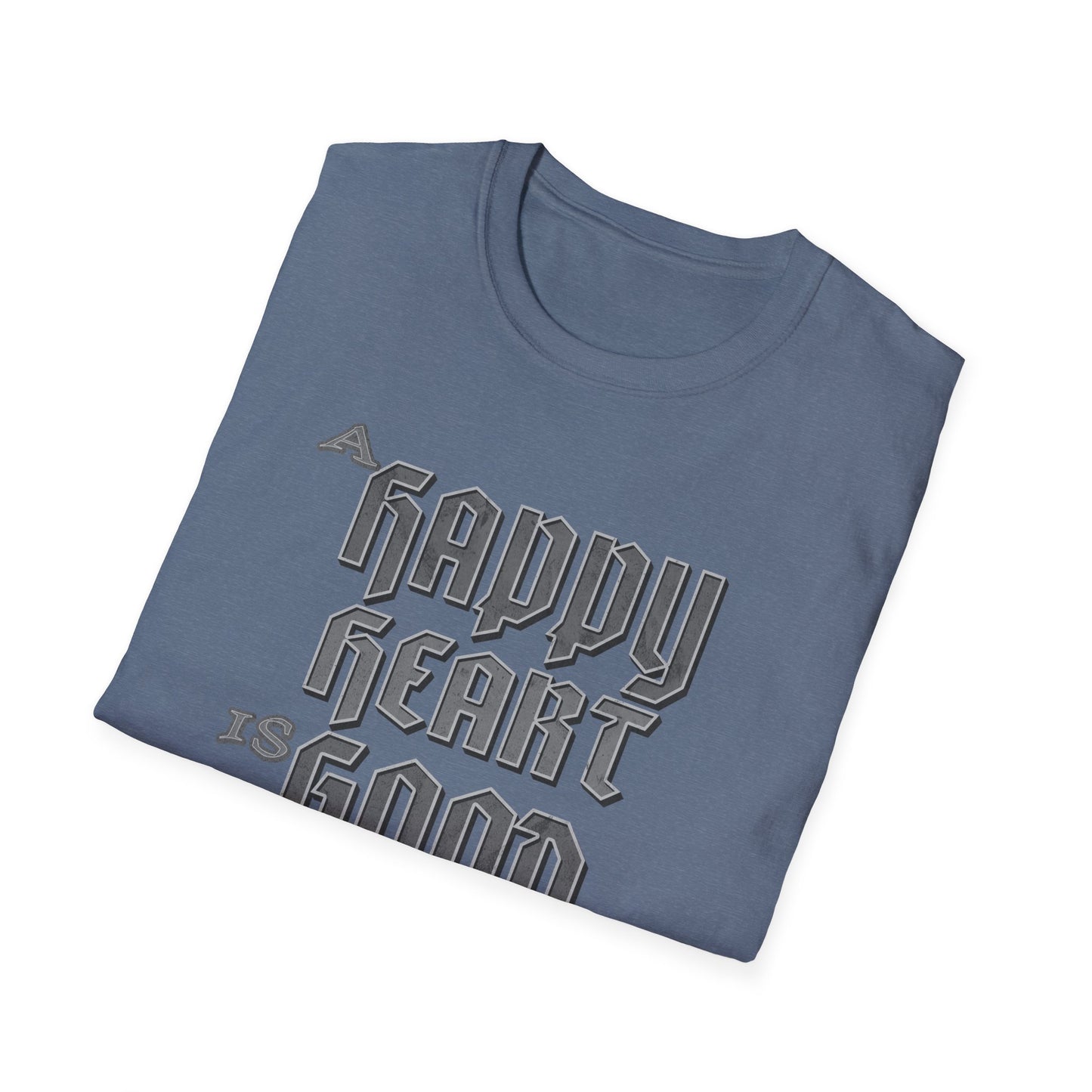 A Happy Heart Unisex Softstyle T-Shirt [Gray Text]