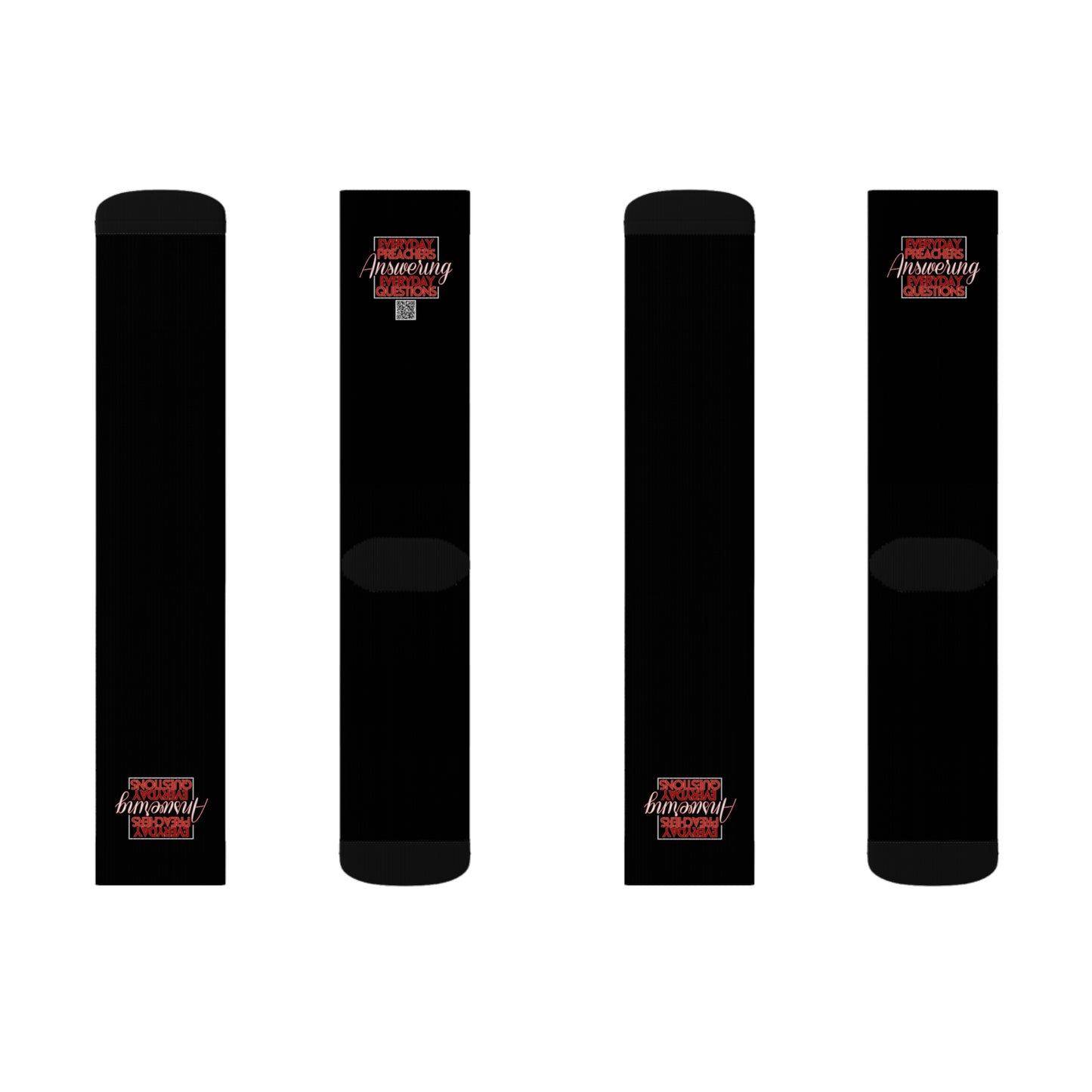 Everyday Preachers Sublimation Socks [Red/White text -Square]