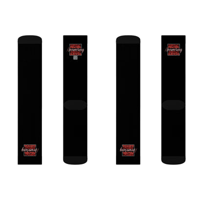 Everyday Preachers Sublimation Socks [Red/White text -Square]