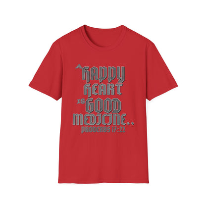 A Happy Heart Unisex Softstyle T-Shirt [Gray Text]