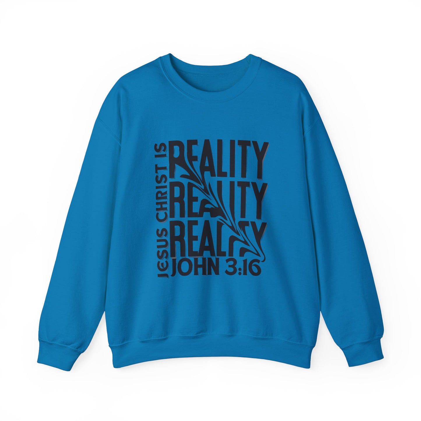 CDG Jesus Christ is Reality ...Unisex Heavy Blend™ Crewneck Sweatshirt [Blk Text]