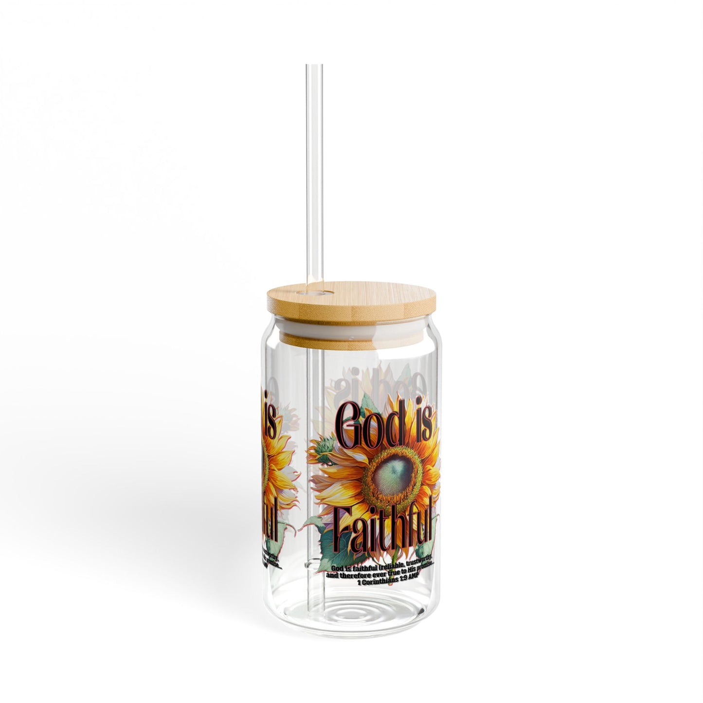 "God is Faithful!" Sipper Glass, 16oz