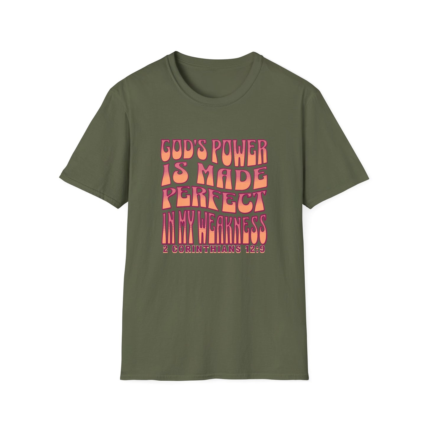 "God's Power is Made Perfect in My Weakness" Unisex Softstyle T-Shirt