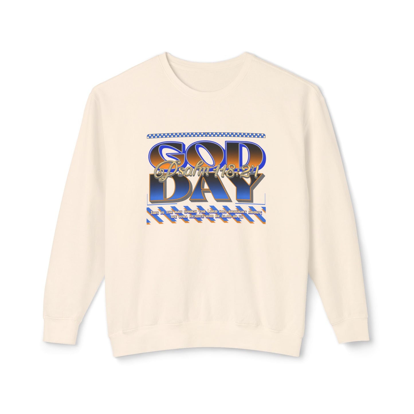 "God Day" Unisex Lightweight Crewneck Sweatshirt w/no Sleeve Text