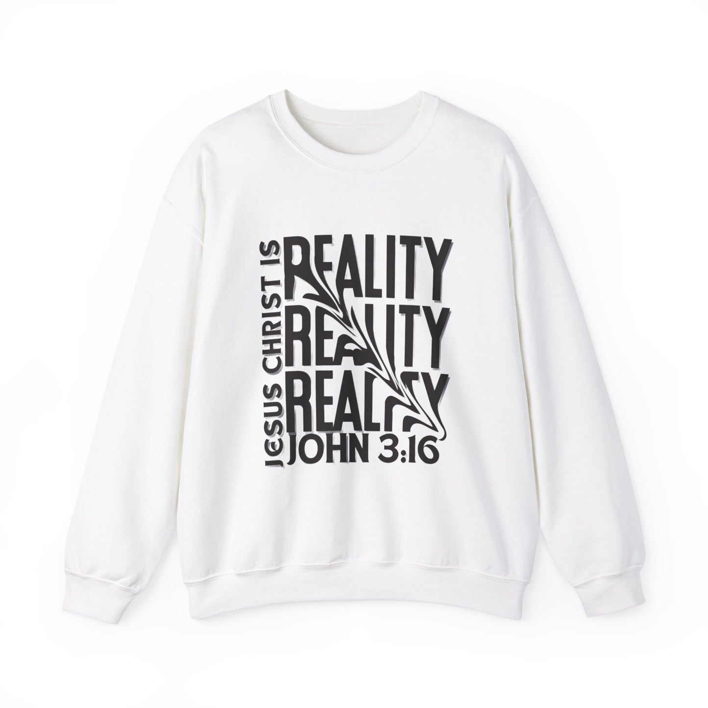 CDG Jesus Christ is Reality ...Unisex Heavy Blend™ Crewneck Sweatshirt [Blk Text]