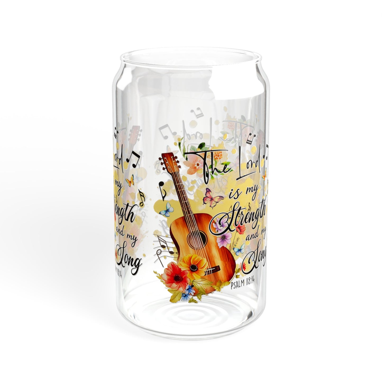 "The Lord is my Strength and my Song!" Sipper Glass, 16oz