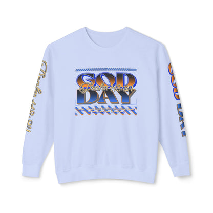 "God Day" Unisex Lightweight Crewneck Sweatshirt w/Sleeve Text
