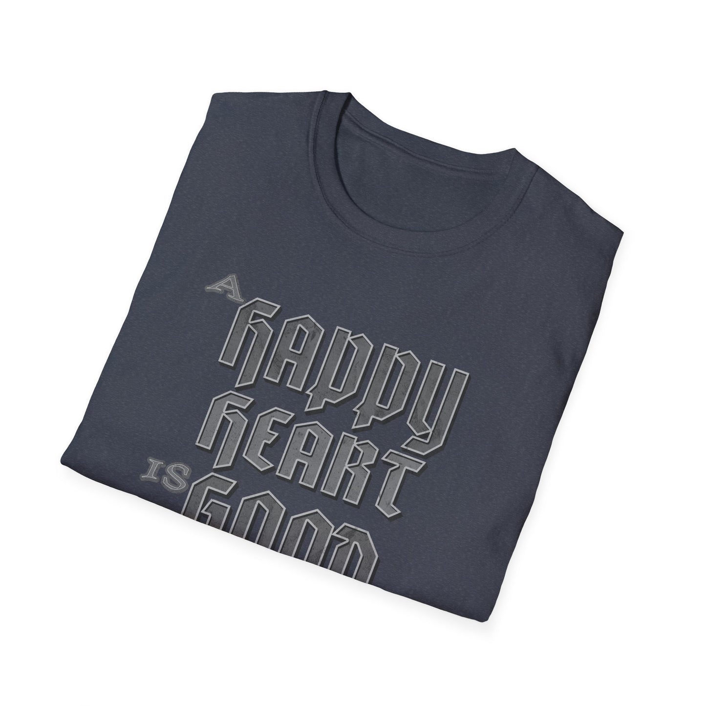 A Happy Heart Unisex Softstyle T-Shirt [Gray Text]