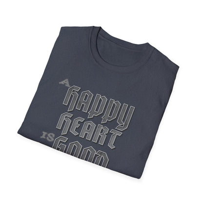 A Happy Heart Unisex Softstyle T-Shirt [Gray Text]