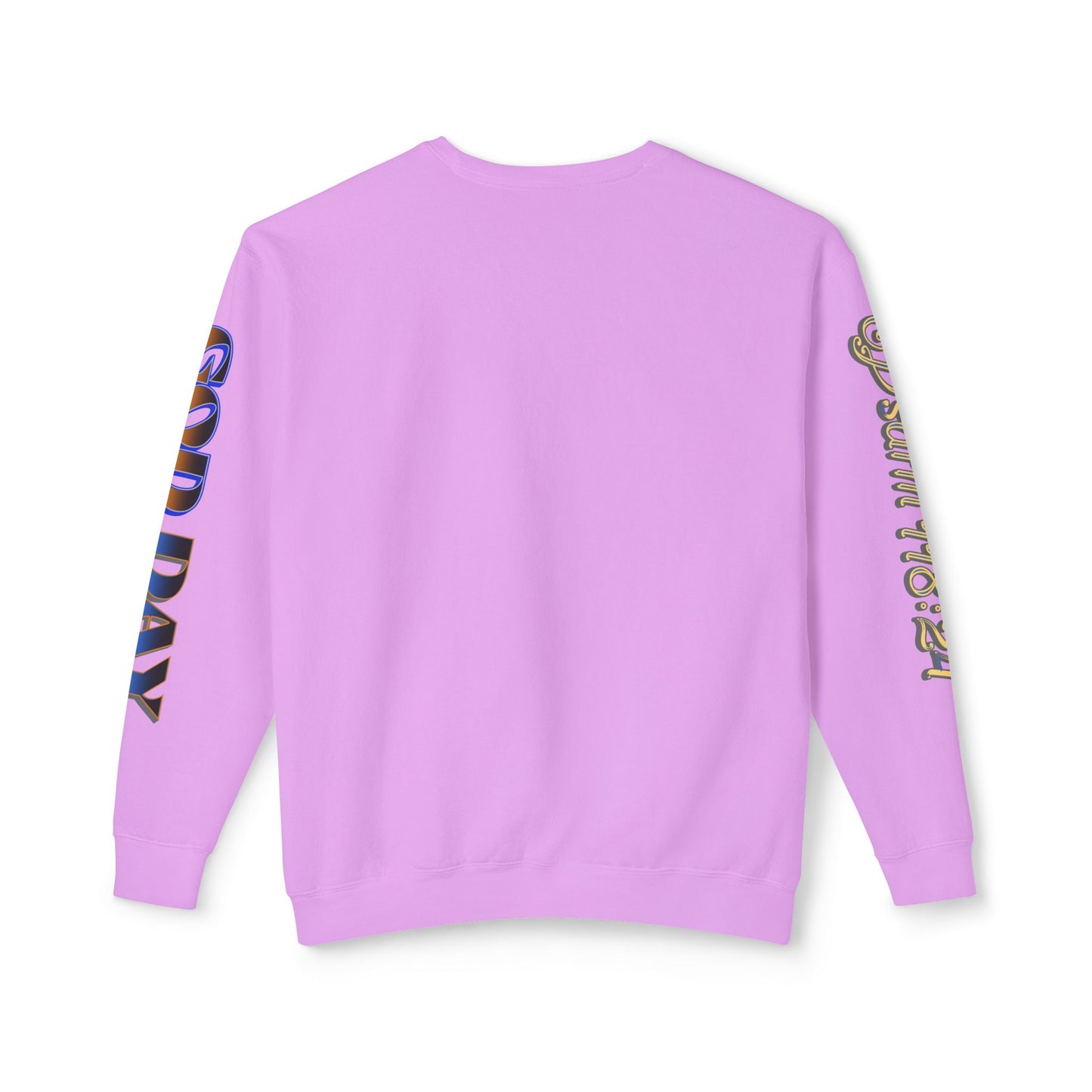 "God Day" Unisex Lightweight Crewneck Sweatshirt w/Sleeve Text