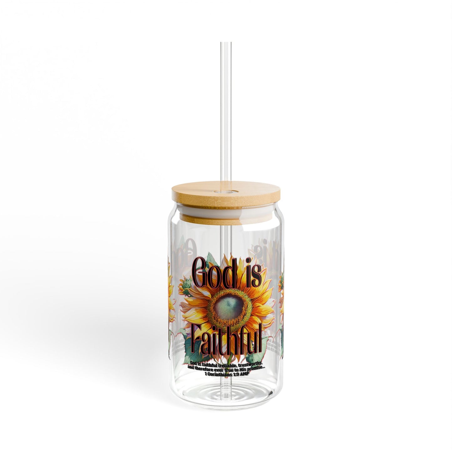"God is Faithful!" Sipper Glass, 16oz