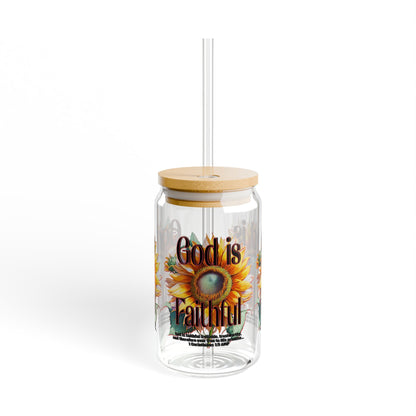 "God is Faithful!" Sipper Glass, 16oz