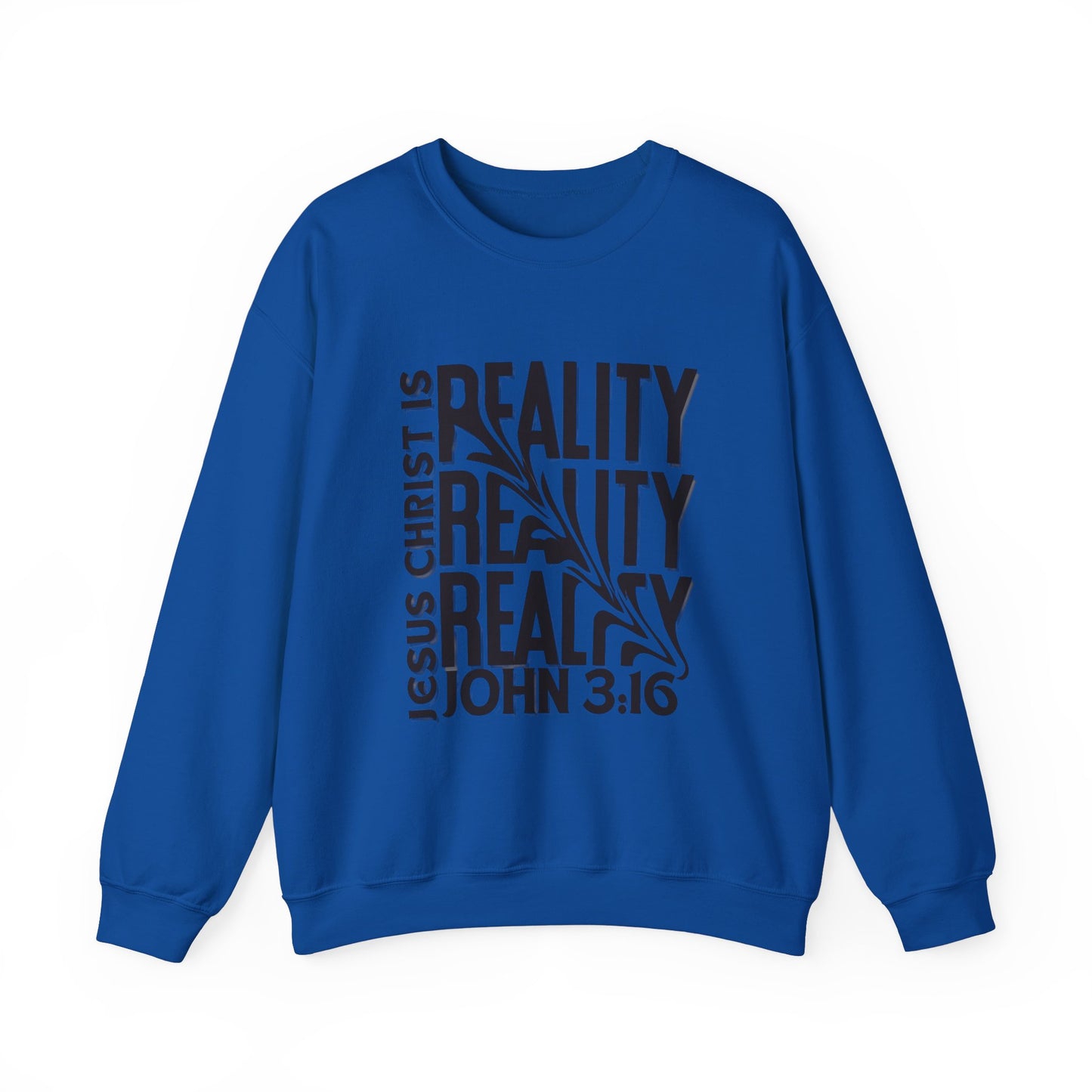 CDG Jesus Christ is Reality ...Unisex Heavy Blend™ Crewneck Sweatshirt [Blk Text]