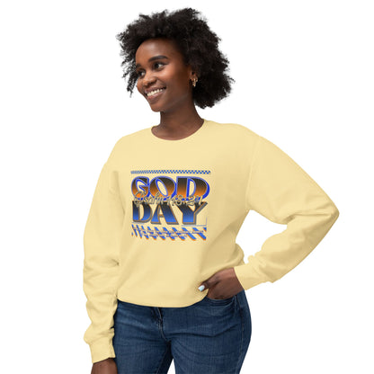 "God Day" Unisex Lightweight Crewneck Sweatshirt w/no Sleeve Text