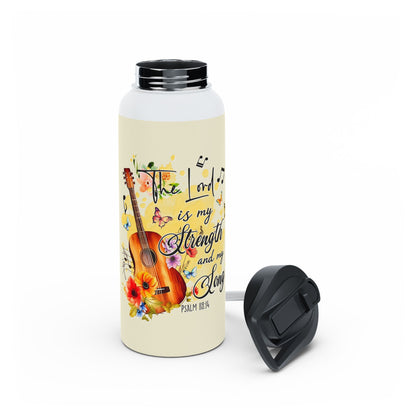 "The Lord is my Strength and my Song!" Stainless Steel Water Bottle, Standard Lid