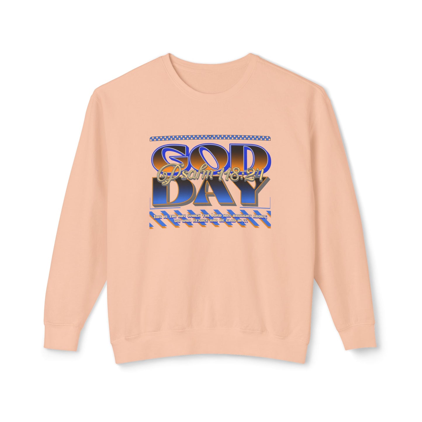 "God Day" Unisex Lightweight Crewneck Sweatshirt w/no Sleeve Text