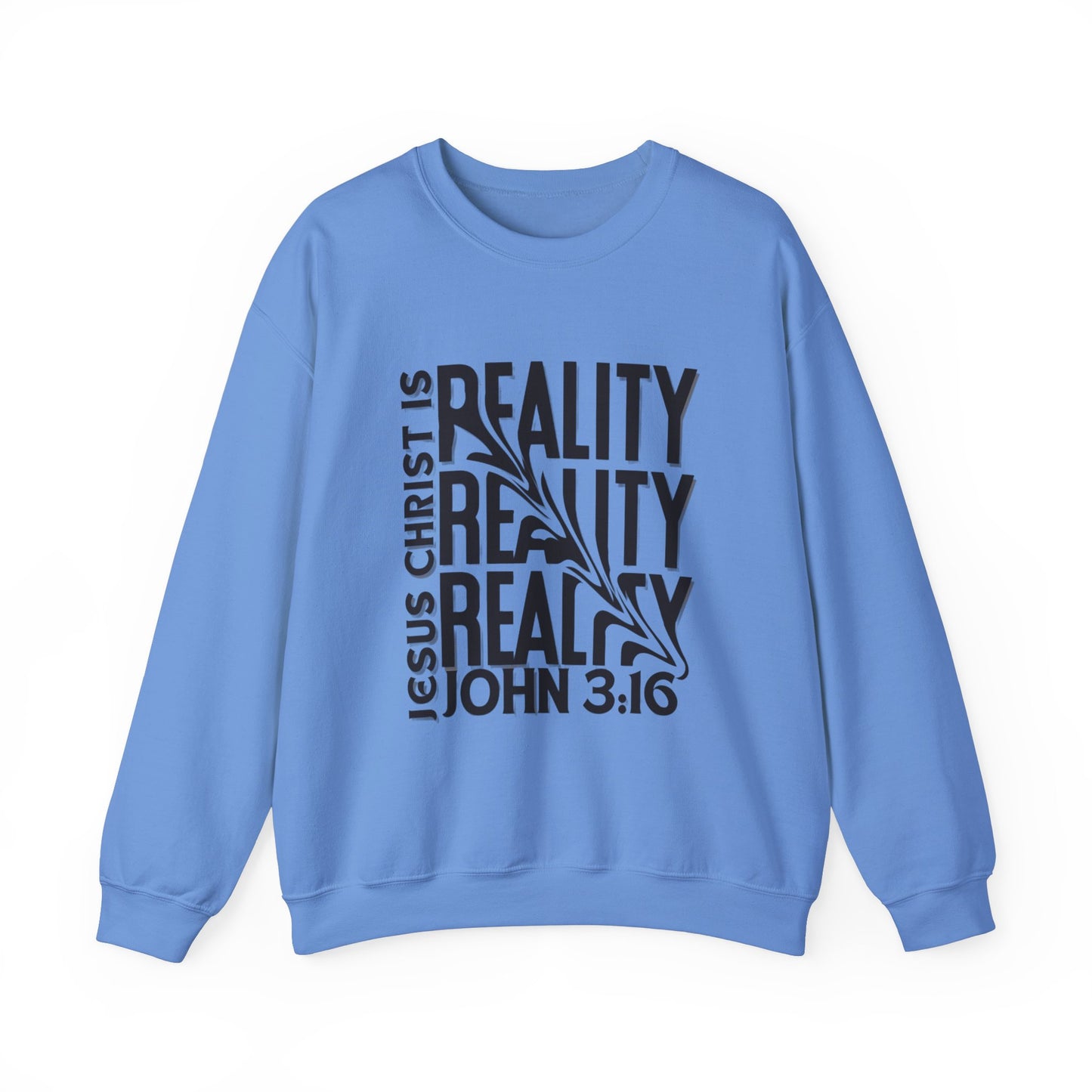 CDG Jesus Christ is Reality ...Unisex Heavy Blend™ Crewneck Sweatshirt [Blk Text]