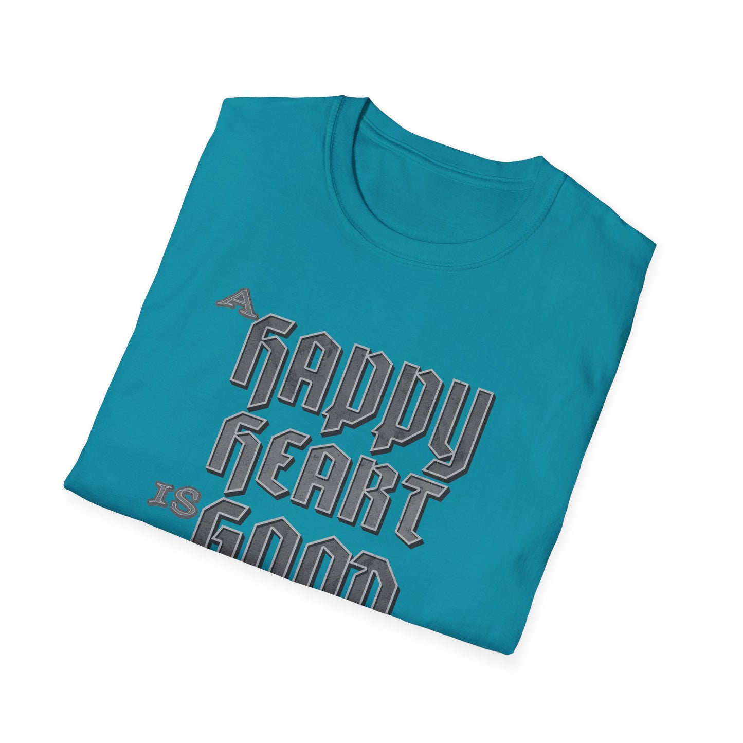 A Happy Heart Unisex Softstyle T-Shirt [Gray Text]