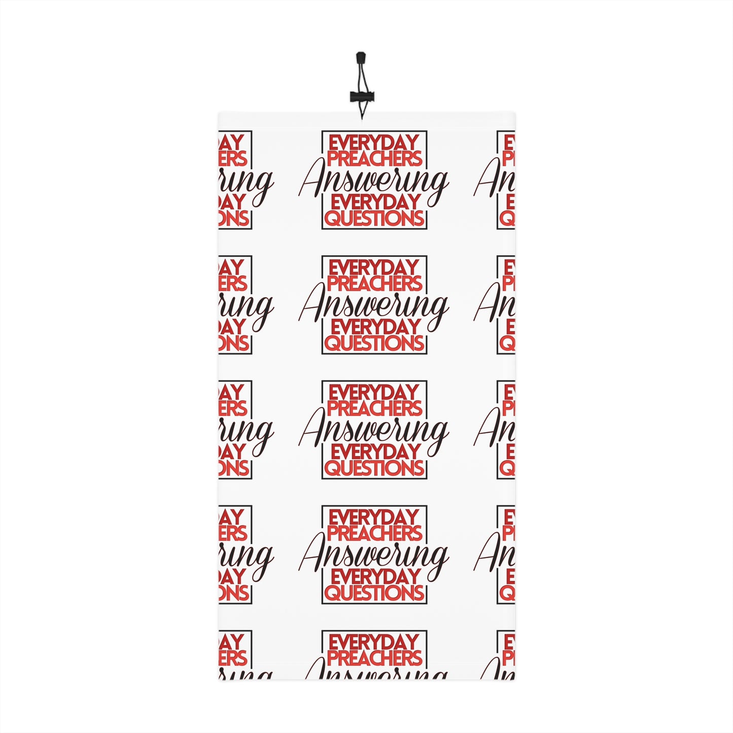 Everyday Preachers... Winter Neck Gaiter With Drawstring [Red/Black Text Block]