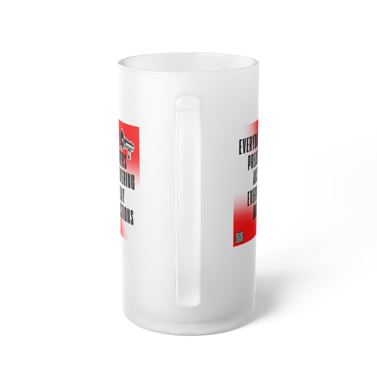 Everyday Preachers.... Frosted Glass Mug [Square Logo]