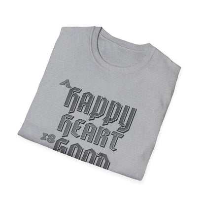 A Happy Heart Unisex Softstyle T-Shirt [Gray Text]
