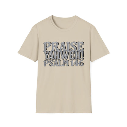 Praise Yahweh! Unisex Softstyle T-Shirt -GrayPrint
