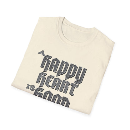 A Happy Heart Unisex Softstyle T-Shirt [Gray Text]
