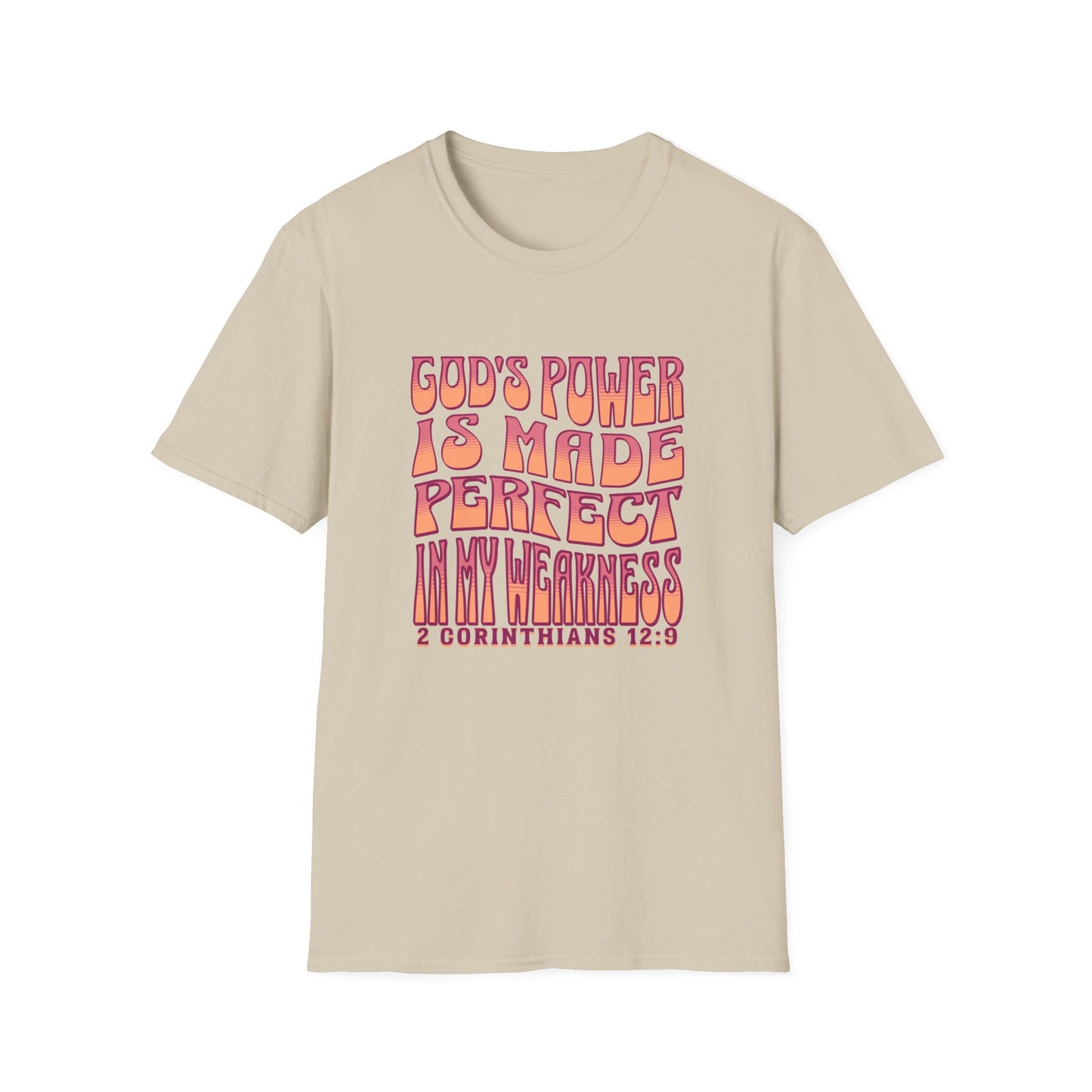 "God's Power is Made Perfect in My Weakness" Unisex Softstyle T-Shirt