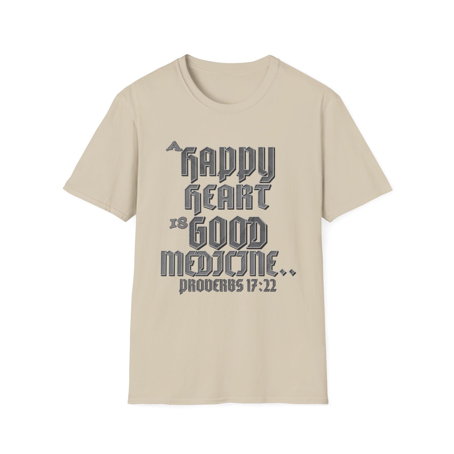 A Happy Heart Unisex Softstyle T-Shirt [Gray Text]