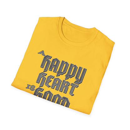 A Happy Heart Unisex Softstyle T-Shirt [Gray Text]