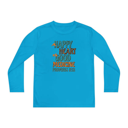 "A Happy Heart is Good Medicine" Youth Long Sleeve Competitor Tee