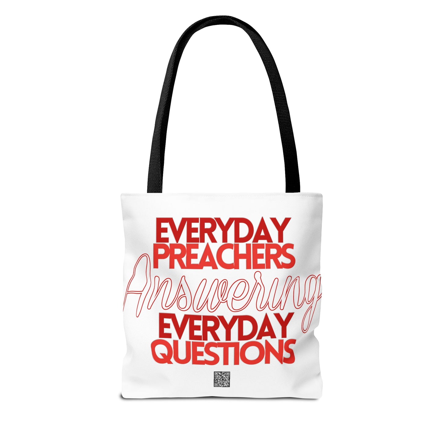 Everyday Preachers... Everyday Tote Bag (AOP) [Red/White Text]