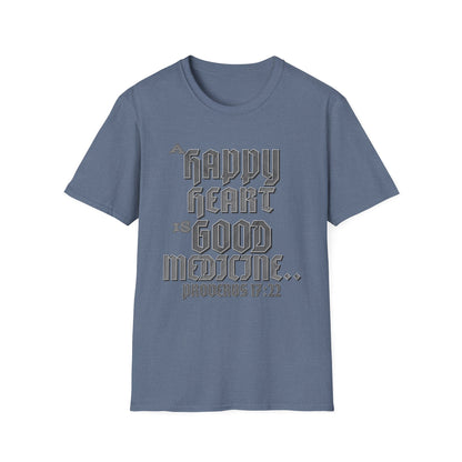 A Happy Heart Unisex Softstyle T-Shirt [Gray Text]
