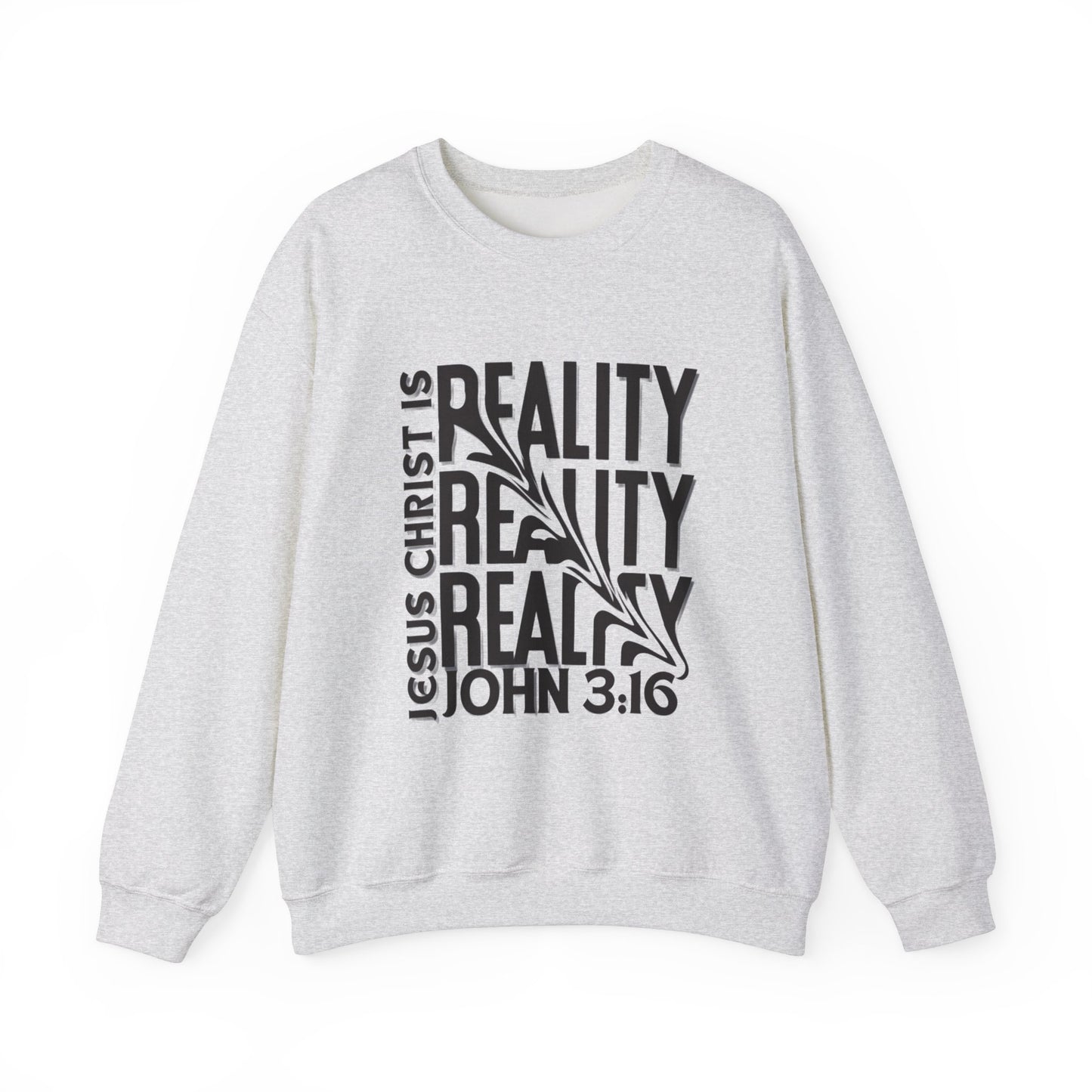 CDG Jesus Christ is Reality ...Unisex Heavy Blend™ Crewneck Sweatshirt [Blk Text]