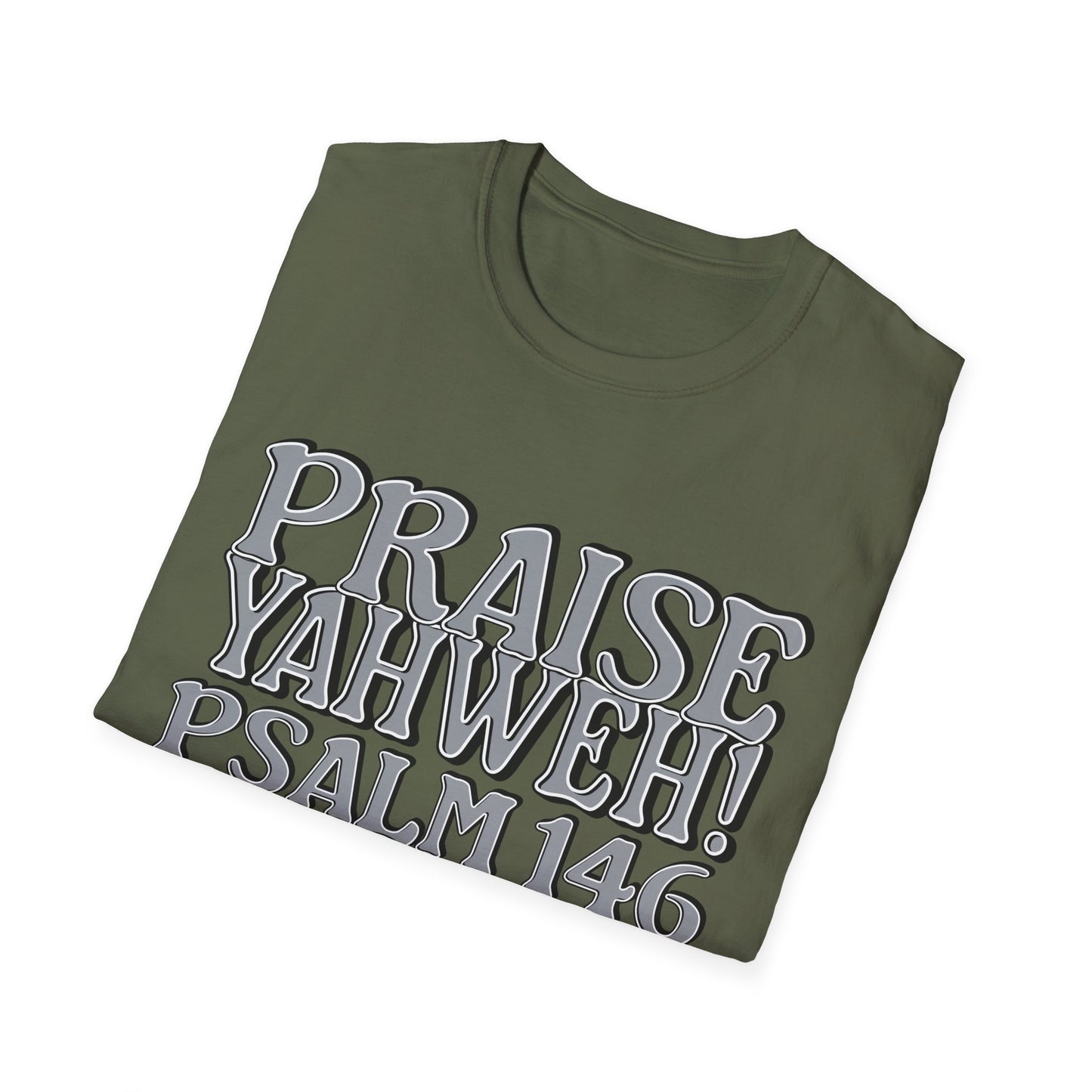 Praise Yahweh! Unisex Softstyle T-Shirt -GrayPrint