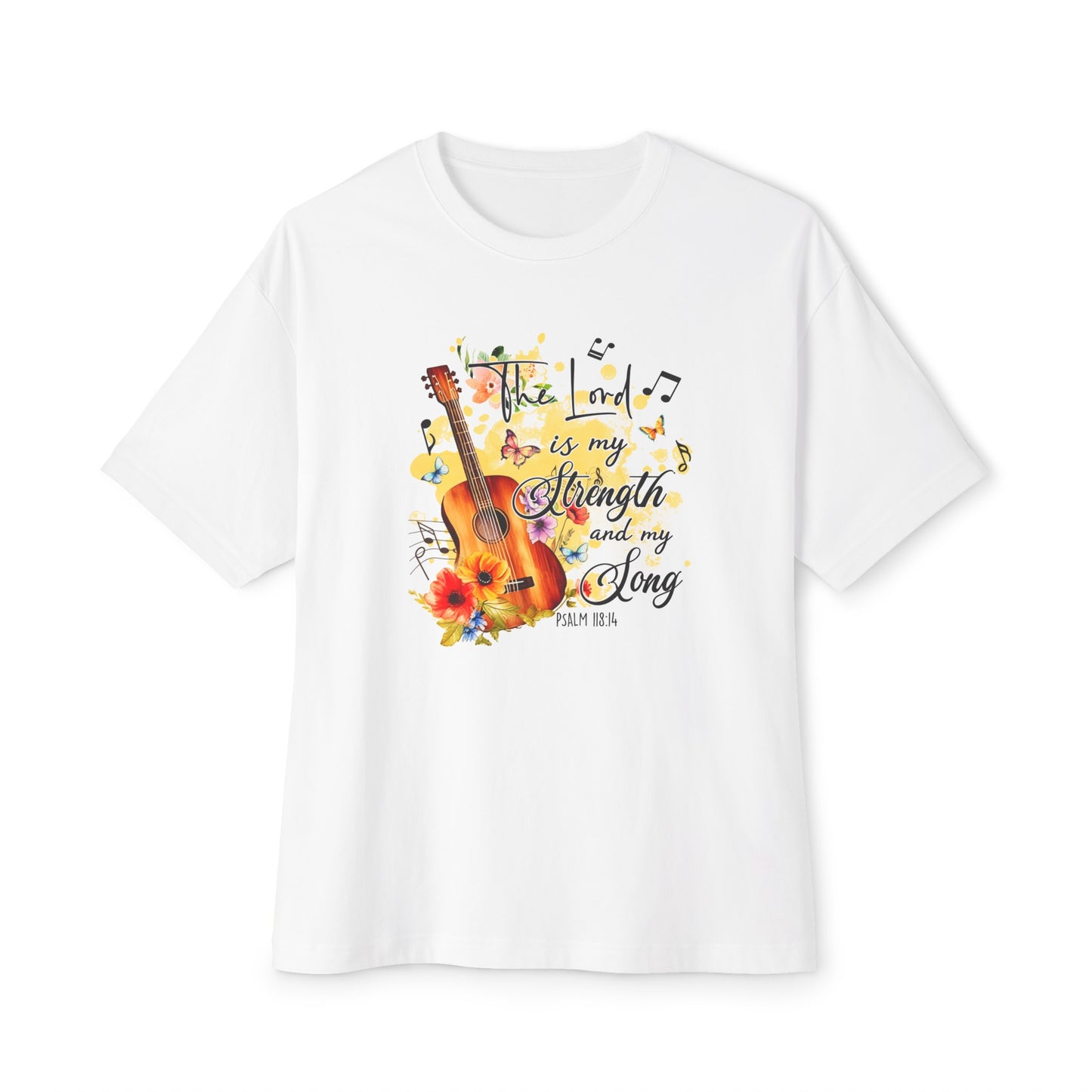 "The Lord is My Strength and My Song" Unisex Oversized Boxy Tee